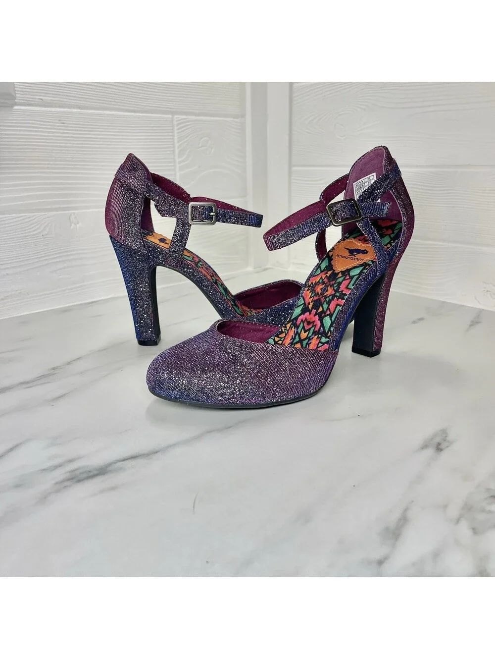 Rocket Dog Y2K Jenna Pumps In Berry Metallic Size 8 New Years Sparkle Iridescent